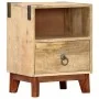 Mesita de noche madera maciza de mango rugosa 40x30x52 cm de vidaXL, Mesitas de noche - Ref: Foro24-282744, Precio: 106,12 €,...