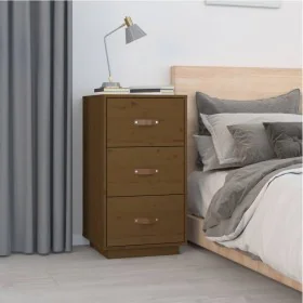 Mesita de noche madera maciza de pino marrón miel 40x40x75 cm de vidaXL, Mesitas de noche - Ref: Foro24-818341, Precio: 77,80...