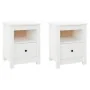 Mesitas de noche 2 uds madera maciza de pino blanco 40x35x49 cm de vidaXL, Mesitas de noche - Ref: Foro24-813712, Precio: 86,...