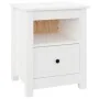 Mesitas de noche 2 uds madera maciza de pino blanco 40x35x49 cm de vidaXL, Mesitas de noche - Ref: Foro24-813712, Precio: 86,...