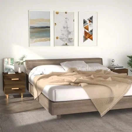 Mesitas de noche 2 unidades roble marrón 40x35x47,5 cm de vidaXL, Mesitas de noche - Ref: Foro24-817290, Precio: 79,52 €, Des...
