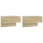 Mesita de noche de pared 2 uds color roble Sonoma de vidaXL, Mesitas de noche - Ref: Foro24-810942, Precio: 52,16 €, Descuent...