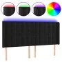 Black velvet headboard with LED 183x16x118/128 cm by vidaXL, Headboards and footboards - Ref: Foro24-3124544, Price: 137,60 €...