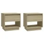 Mesitas de noche 2 uds contrachapada roble Sonoma 45x34x44 cm de vidaXL, Mesitas de noche - Ref: Foro24-809519, Precio: 70,47...