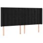Black velvet headboard with LED 183x16x118/128 cm by vidaXL, Headboards and footboards - Ref: Foro24-3124544, Price: 137,60 €...