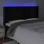 Black velvet headboard with LED 183x16x118/128 cm by vidaXL, Headboards and footboards - Ref: Foro24-3124544, Price: 137,60 €...