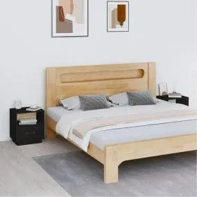 Nachttische 2 Stück aus massivem schwarzem Kiefernholz 40x34x45 cm von vidaXL, Nachttische - Ref: Foro24-818304, Preis: 69,72...