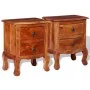 Mesitas de noche con cajones 2 uds madera maciza de acacia de vidaXL, Mesitas de noche - Ref: Foro24-243972, Precio: 202,58 €...
