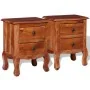 Mesitas de noche con cajones 2 uds madera maciza de acacia de vidaXL, Mesitas de noche - Ref: Foro24-243972, Precio: 202,58 €...