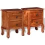 Mesitas de noche con cajones 2 uds madera maciza de acacia de vidaXL, Mesitas de noche - Ref: Foro24-243972, Precio: 202,58 €...