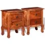 Mesitas de noche con cajones 2 uds madera maciza de acacia de vidaXL, Mesitas de noche - Ref: Foro24-243972, Precio: 202,58 €...