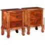 Mesitas de noche con cajones 2 uds madera maciza de acacia de vidaXL, Mesitas de noche - Ref: Foro24-243972, Precio: 202,58 €...