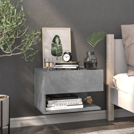 Mesita de noche de pared color gris hormigón de vidaXL, Mesitas de noche - Ref: Foro24-810961, Precio: 35,83 €, Descuento: %