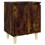 Mesita de noche con patas madera roble ahumado 40x30x50 cm de vidaXL, Mesitas de noche - Ref: Foro24-813110, Precio: 27,85 €,...