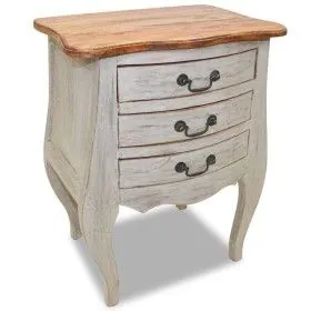 Mesita de noche de madera maciza reciclada de vidaXL, Mesitas de noche - Ref: Foro24-244504, Precio: 186,30 €, Descuento: %