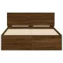 Estructura de cama con cabecero marrón roble 120x200 cm de , Camas y somieres - Ref: Foro24-3207496, Precio: 185,30 €, Descue...