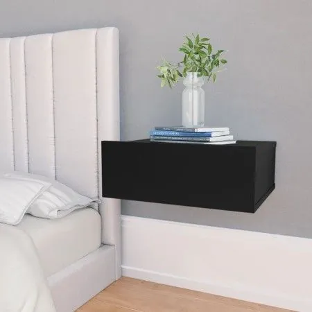Floating bedside tables 2 pcs black plywood 40x30x15cm by vidaXL, Nightstands - Ref: Foro24-800309, Price: 43,05 €, Discount: %