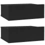 Floating bedside tables 2 pcs black plywood 40x30x15cm by vidaXL, Nightstands - Ref: Foro24-800309, Price: 43,05 €, Discount: %