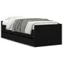 Estructura de cama con cajones negro 75x190 cm de , Camas y somieres - Ref: Foro24-3207358, Precio: 132,28 €, Descuento: %