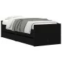 Estructura de cama con cajones negro 75x190 cm de , Camas y somieres - Ref: Foro24-3207358, Precio: 132,28 €, Descuento: %