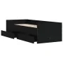 Bed frame with drawers black 75x190 cm by , Beds and slatted bases - Ref: Foro24-3207358, Price: 132,28 €, Discount: %