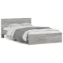 Estructura de cama con cabecero gris Sonoma 120x200 cm de , Camas y somieres - Ref: Foro24-3207495, Precio: 155,32 €, Descuen...