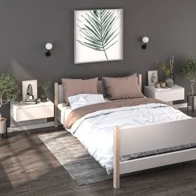 Mesitas de noche de pared 2 unidades blanca de vidaXL, Mesitas de noche - Ref: Foro24-810936, Precio: 76,94 €, Descuento: %