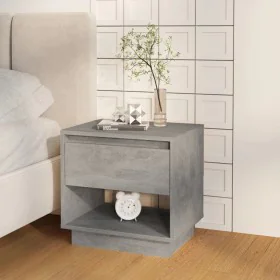 Mesita de noche madera contrachapada gris hormigón 45x34x44 cm de vidaXL, Mesitas de noche - Ref: Foro24-809520, Precio: 42,4...