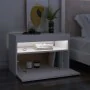 Mesita de noche luces LED 2 uds contrachapada blanco 60x35x40cm de vidaXL, Mesitas de noche - Ref: Foro24-3082775, Precio: 85...
