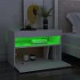 Mesita de noche luces LED 2 uds contrachapada blanco 60x35x40cm de vidaXL, Mesitas de noche - Ref: Foro24-3082775, Precio: 85...