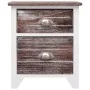 Mesita de noche madera de Paulownia marrón y blanca 38x28x45 cm de vidaXL, Mesitas de noche - Ref: Foro24-284048, Precio: 47,...