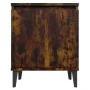 Nachttisch mit Metallbeinen aus geräucherter Eiche, 40 x 30 x 50 cm von vidaXL, Nachttische - Ref: Foro24-813116, Preis: 36,4...