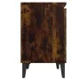 Nachttisch mit Metallbeinen aus geräucherter Eiche, 40 x 30 x 50 cm von vidaXL, Nachttische - Ref: Foro24-813116, Preis: 36,4...