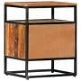 Mesita de noche de madera maciza reciclada y acero 40x30x50 cm de vidaXL, Mesitas de noche - Ref: Foro24-282725, Precio: 72,0...