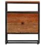 Mesita de noche de madera maciza reciclada y acero 40x30x50 cm de vidaXL, Mesitas de noche - Ref: Foro24-282725, Precio: 72,0...