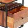 Mesita de noche de madera maciza reciclada y acero 40x30x50 cm de vidaXL, Mesitas de noche - Ref: Foro24-282725, Precio: 72,0...