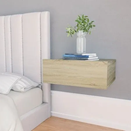 Mesita noche flotantes contrachapada color roble 40x30x15 cm de vidaXL, Mesitas de noche - Ref: Foro24-800312, Precio: 26,58 ...