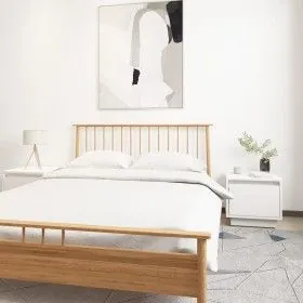 Nachttische 2 Stück aus massivem weißem Kiefernholz 35x34x32 cm von vidaXL, Nachttische - Ref: Foro24-813398, Preis: 69,31 €,...