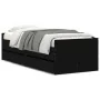 Bed frame with drawers black 90x190 cm by , Beds and slatted bases - Ref: Foro24-3207351, Price: 193,18 €, Discount: %