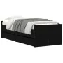 Bed frame with drawers black 90x190 cm by , Beds and slatted bases - Ref: Foro24-3207351, Price: 193,18 €, Discount: %