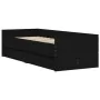 Bed frame with drawers black 90x190 cm by , Beds and slatted bases - Ref: Foro24-3207351, Price: 193,18 €, Discount: %