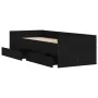 Bed frame with drawers black 90x190 cm by , Beds and slatted bases - Ref: Foro24-3207351, Price: 193,18 €, Discount: %