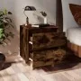 Mesita de noche patas madera maciza roble ahumado 40x35x50 cm de vidaXL, Mesitas de noche - Ref: Foro24-813122, Precio: 31,36...