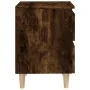 Mesita de noche patas madera maciza roble ahumado 40x35x50 cm de vidaXL, Mesitas de noche - Ref: Foro24-813122, Precio: 31,36...