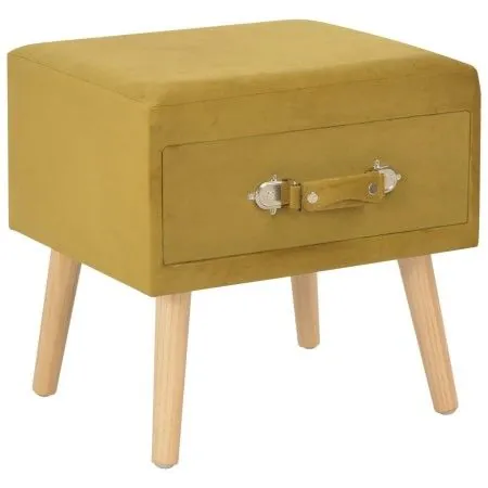 Mesita de noche color mostaza 40x35x40 cm terciopelo de vidaXL, Mesitas de noche - Ref: Foro24-247539, Precio: 53,22 €, Descu...