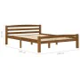 Solid pine wood bed frame honey brown 140x200 cm by vidaXL, Beds and slatted bases - Ref: Foro24-322078, Price: 153,43 €, Dis...