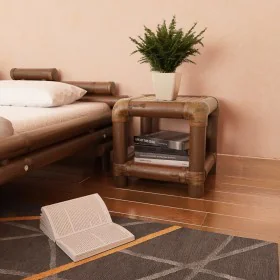 Dark brown bamboo bedside table 40x40x40 cm by vidaXL, Nightstands - Ref: Foro24-244608, Price: 69,64 €, Discount: %