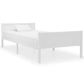 Estructura de cama de madera maciza de pino blanca 90x200 cm de vidaXL, Camas y somieres - Ref: Foro24-322103, Precio: 135,62...