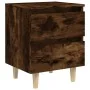 Mesitas de noche 2 uds patas madera roble ahumado 40x35x50 cm de vidaXL, Mesitas de noche - Ref: Foro24-813123, Precio: 56,40...