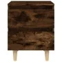 Mesitas de noche 2 uds patas madera roble ahumado 40x35x50 cm de vidaXL, Mesitas de noche - Ref: Foro24-813123, Precio: 56,40...